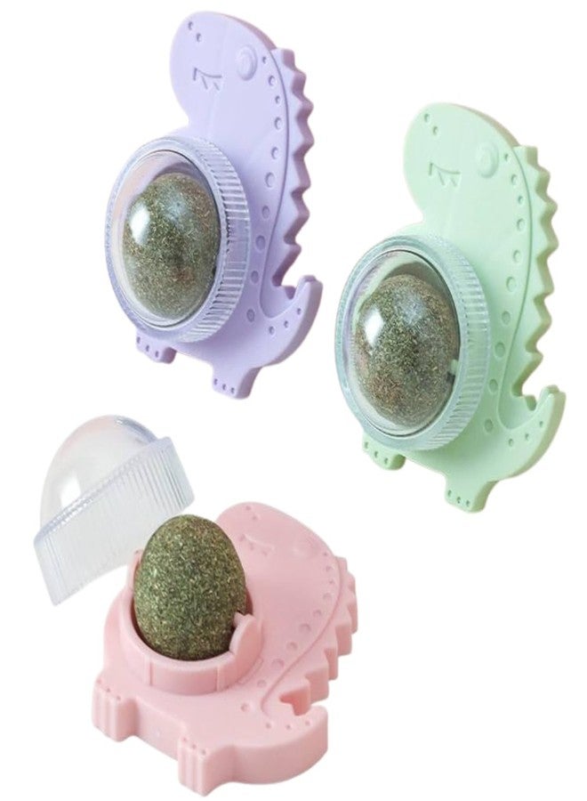 PET FUN Catnip Wall Mounted Cat Toys - Rotating Edible Mint & Silvervine Balls for Dental Care, Teeth Cleaning, Licking & Chewing | Natural Healthy Chew Toy for Kittens & Adult Cats - Image 3